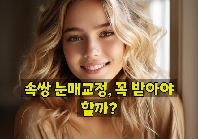 속쌍 눈매교정, 꼭 받아야 할까?